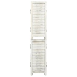 vidaXL Biombo de 6 paneles madera maciza blanco envejecido 215x166 cm
