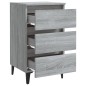vidaXL Mesita de noche con patas de metal gris Sonoma 40x35x69 cm