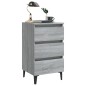 vidaXL Mesita de noche con patas de metal gris Sonoma 40x35x69 cm
