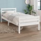 vidaXL Estructura de cama individual madera maciza blanca 90x190 cm vidaXL Estructura de cama individual madera maciza blanca 90x190 cm