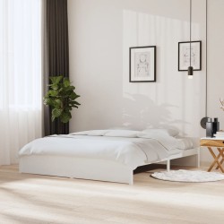 vidaXL Estructura de cama madera maciza Super King blanco 180x200 cm