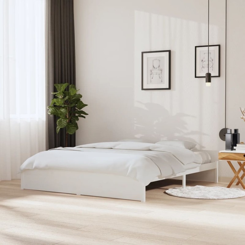 vidaXL Estructura de cama madera maciza Super King blanco 180x200 cm vidaXL Estructura de cama madera maciza Super King blanco 180x200 cm