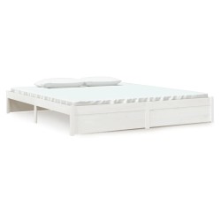 vidaXL Estructura de cama madera maciza Super King blanco 180x200 cm