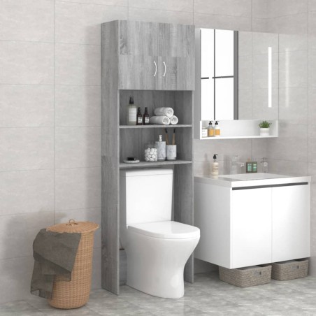 vidaXL Armario de lavadora gris Sonoma 64x25,5x190 cm