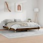 vidaXL Estructura de cama madera contrachapada roble ahumado 150x200cm vidaXL Estructura de cama madera contrachapada roble ahumado 150x200cm