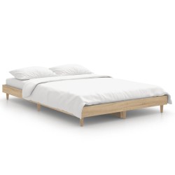 vidaXL Estructura de cama madera contrachapada roble Sonoma 120x190 cm