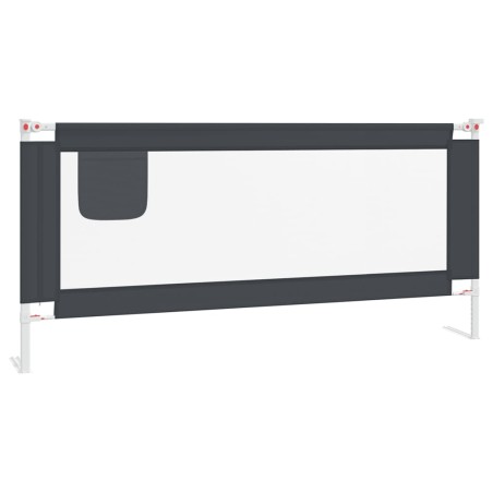 vidaXL Barandilla de seguridad cama de niño gris oscuro tela 200x25 cm