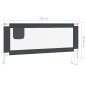 vidaXL Barandilla de seguridad cama de niño gris oscuro tela 200x25 cm vidaXL Barandilla de seguridad cama de niño gris oscuro tela 200x25 cm