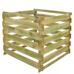 vidaXL Compostador de listones cuadrado de madera 0,54 m3 