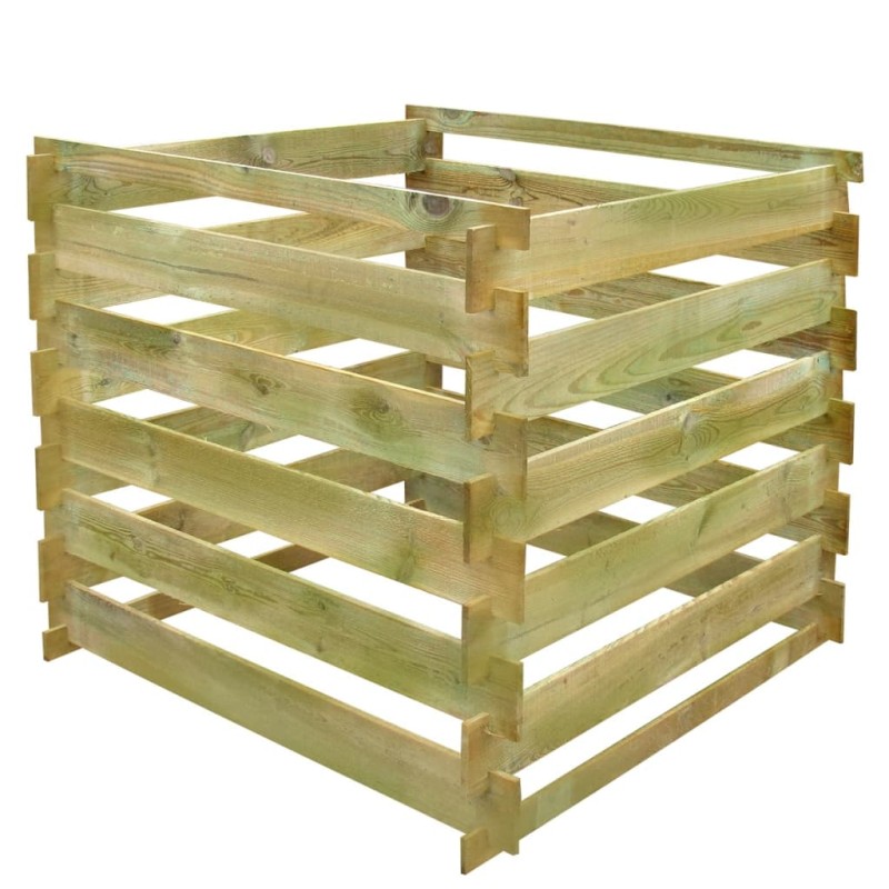 vidaXL Compostador de listones cuadrado de madera 0,54 m3 vidaXL Compostador de listones cuadrado de madera 0,54 m3