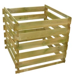 vidaXL Compostador de listones cuadrado de madera 0,54 m3 