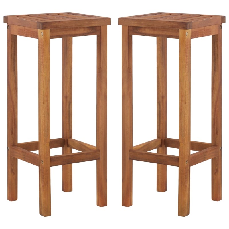 vidaXL Taburetes de cocina 2 unidades madera maciza de acacia vidaXL Taburetes de cocina 2 unidades madera maciza de acacia