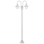 vidaXL Farola de jardín con 2 luces aluminio blanca E27 220 cm vidaXL Farola de jardín con 2 luces aluminio blanca E27 220 cm
