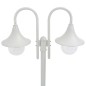 vidaXL Farola de jardín con 2 luces aluminio blanca E27 220 cm vidaXL Farola de jardín con 2 luces aluminio blanca E27 220 cm