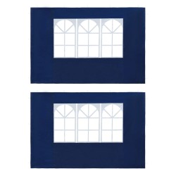 vidaXL Paredes de carpa para fiestas con ventana 2 uds PE azul