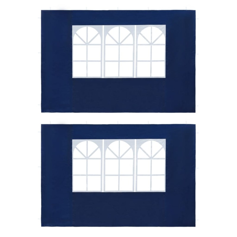 vidaXL Paredes de carpa para fiestas con ventana 2 uds PE azul vidaXL Paredes de carpa para fiestas con ventana 2 uds PE azul