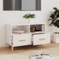 vidaXL Mueble de TV madera contrachapada blanco brillo 80x36x50 cm