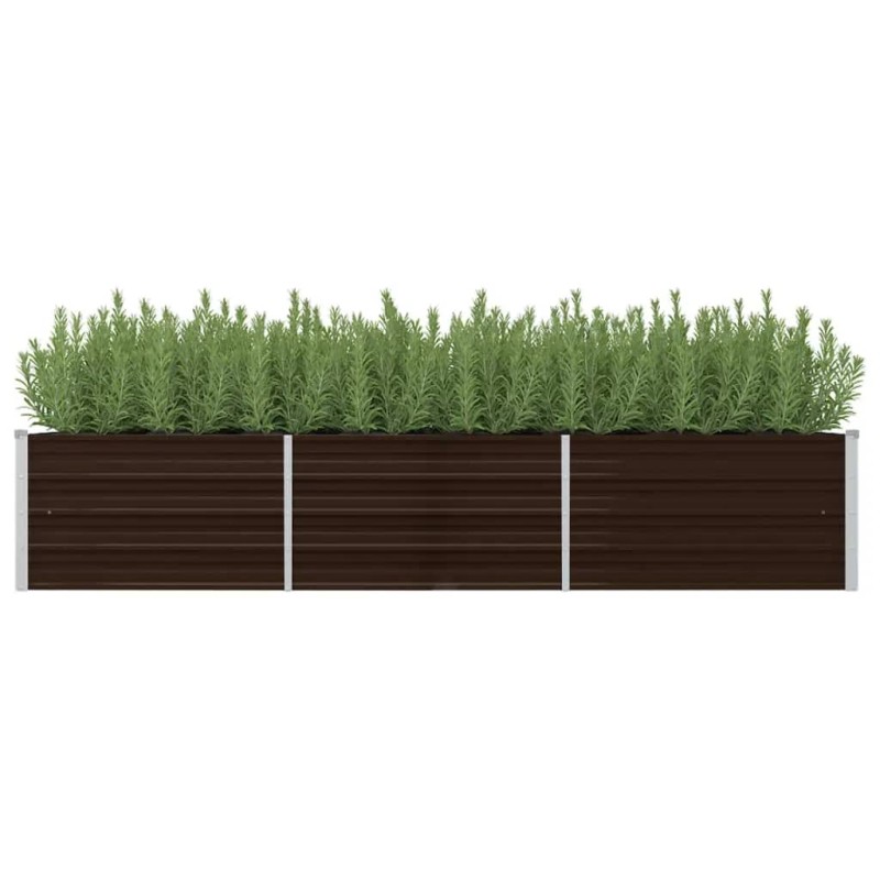 vidaXL Arriate de acero galvanizado marrón 240x80x45 cm vidaXL Arriate de acero galvanizado marrón 240x80x45 cm