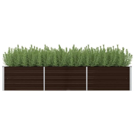 vidaXL Arriate de acero galvanizado marrón 240x80x45 cm