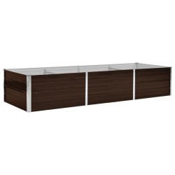 vidaXL Arriate de acero galvanizado marrón 240x80x45 cm