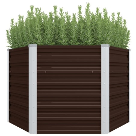vidaXL Arriate de acero galvanizado marrón 129x129x77 cm