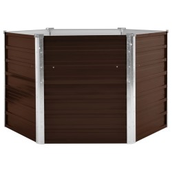 vidaXL Arriate de acero galvanizado marrón 129x129x77 cm