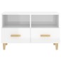 vidaXL Mueble de TV madera contrachapada blanco brillo 80x36x50 cm
