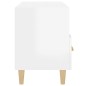 vidaXL Mueble de TV madera contrachapada blanco brillo 80x36x50 cm