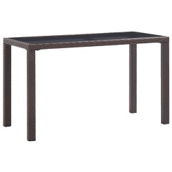 vidaXL Mesa de jardín de ratán sintético marrón 123x60x74 cm