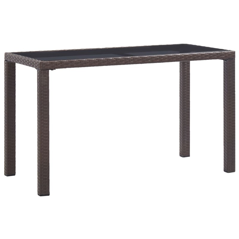 vidaXL Mesa de jardín de ratán sintético marrón 123x60x74 cm vidaXL Mesa de jardín de ratán sintético marrón 123x60x74 cm