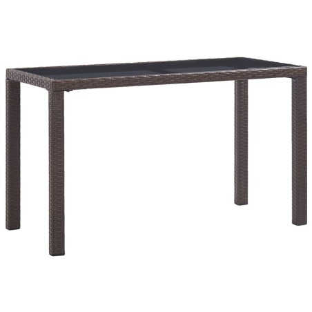 vidaXL Mesa de jardín de ratán sintético marrón 123x60x74 cm