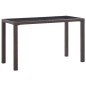 vidaXL Mesa de jardín de ratán sintético marrón 123x60x74 cm vidaXL Mesa de jardín de ratán sintético marrón 123x60x74 cm