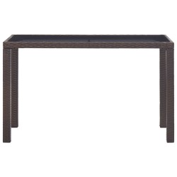 vidaXL Mesa de jardín de ratán sintético marrón 123x60x74 cm