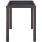 vidaXL Mesa de jardín de ratán sintético marrón 123x60x74 cm vidaXL Mesa de jardín de ratán sintético marrón 123x60x74 cm