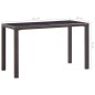 vidaXL Mesa de jardín de ratán sintético marrón 123x60x74 cm vidaXL Mesa de jardín de ratán sintético marrón 123x60x74 cm