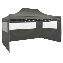 vidaXL Carpa plegable profesional con 3 paredes acero antracita 3x4 m