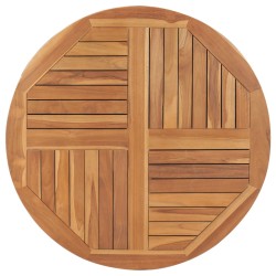 vidaXL Superficie de mesa redonda madera maciza de teca 2,5 cm 90 cm