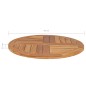 vidaXL Superficie de mesa redonda madera maciza de teca 2,5 cm 70 cm vidaXL Superficie de mesa redonda madera maciza de teca 2,5 cm 70 cm