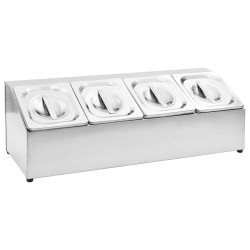 vidaXL Soporte bandeja Gastronorm con 4 bandejas 1/6 acero inoxidable 