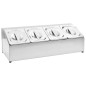 vidaXL Soporte bandeja Gastronorm con 4 bandejas 1/6 acero inoxidable vidaXL Soporte bandeja Gastronorm con 4 bandejas 1/6 acero inoxidable