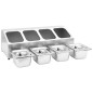vidaXL Soporte bandeja Gastronorm con 4 bandejas 1/6 acero inoxidable vidaXL Soporte bandeja Gastronorm con 4 bandejas 1/6 acero inoxidable