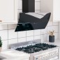 vidaXL Campana extractora de pared acero vidrio templado negro 90 cm vidaXL Campana extractora de pared acero vidrio templado negro 90 cm