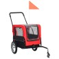 vidaXL Remolque de bicicleta para mascotas cochecito 2 en 1 rojo negro vidaXL Remolque de bicicleta para mascotas cochecito 2 en 1 rojo negro