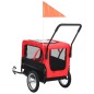 vidaXL Remolque de bicicleta para mascotas cochecito 2 en 1 rojo negro vidaXL Remolque de bicicleta para mascotas cochecito 2 en 1 rojo negro