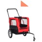 vidaXL Remolque de bicicleta para mascotas cochecito 2 en 1 rojo negro vidaXL Remolque de bicicleta para mascotas cochecito 2 en 1 rojo negro