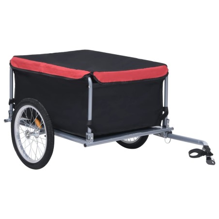 vidaXL Remolque para bicicletas negro y rojo 65 kg