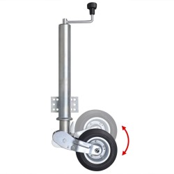 vidaXL Rueda jockey de remolque plegable de alta resistencia 60 mm
