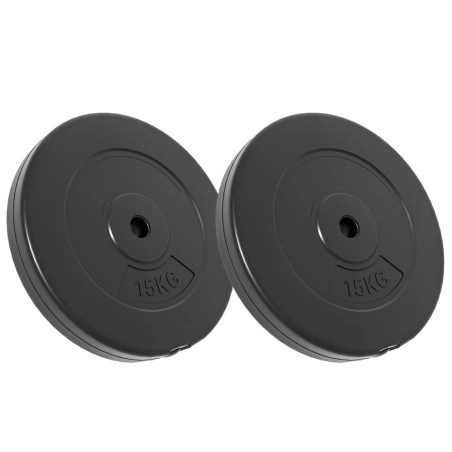 vidaXL Discos de pesas 2 uds 30 kg cemento