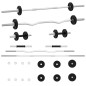 vidaXL Juego de barras y mancuernas de 30 kg hierro fundido vidaXL Juego de barras y mancuernas de 30 kg hierro fundido