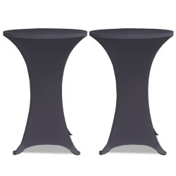 vidaXL Funda elástica para mesa 2 unidades 60 cm gris antracita